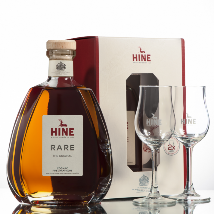 Hine VSOP Rare Fine Champagne Cognac + 2 Glasses 01