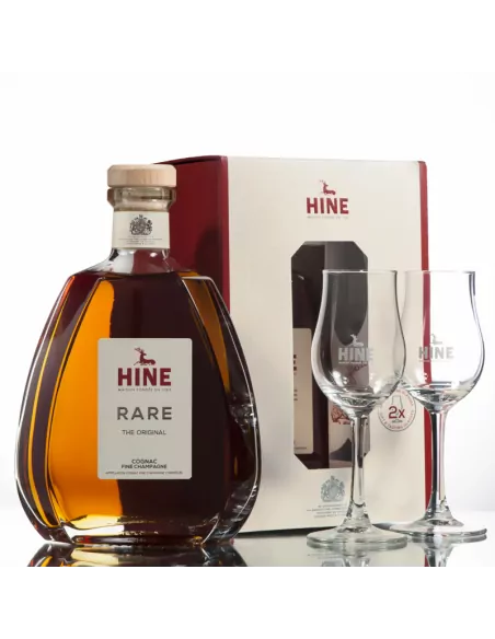 Hine VSOP Rare Fine Champagne Cognac + 2 Glasses 03
