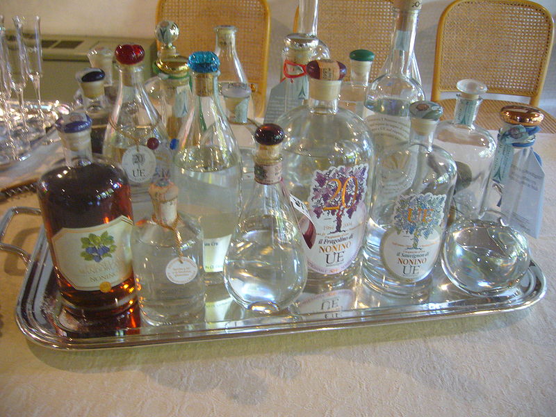 Grappa Brandy types and bottles