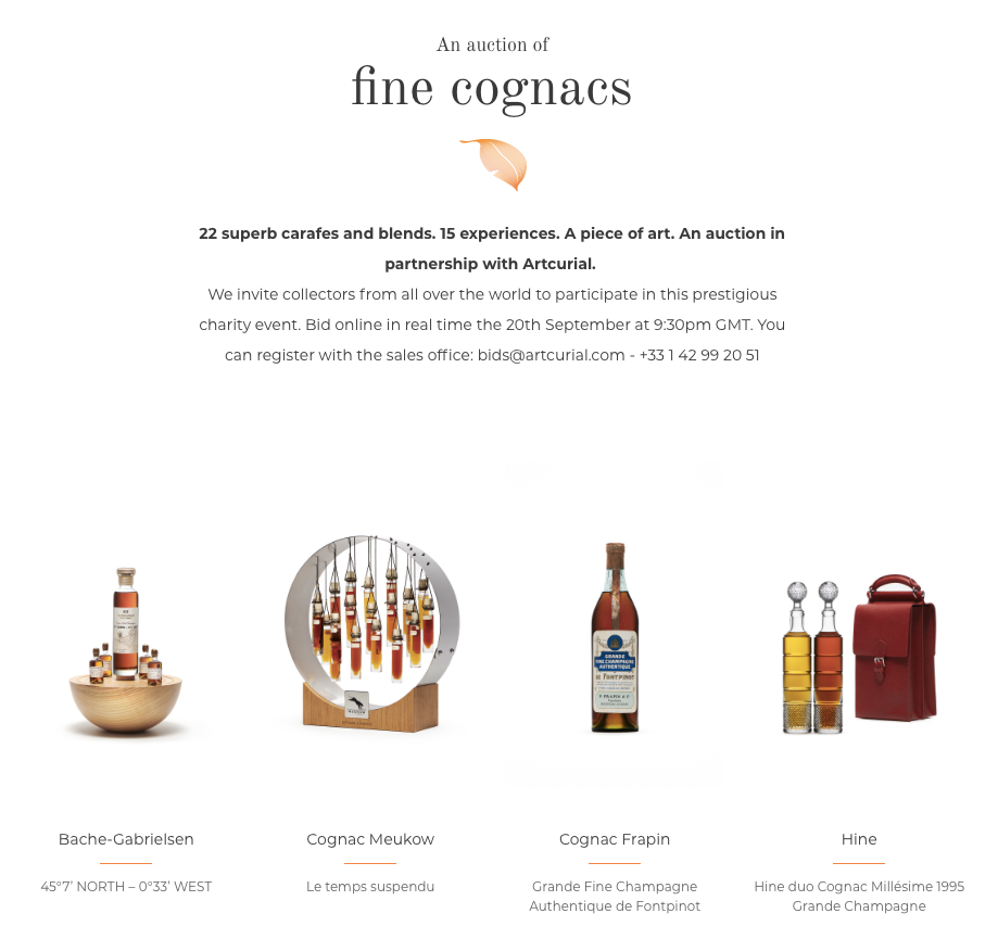 La Part des Anges 2018: Cognac charity auction