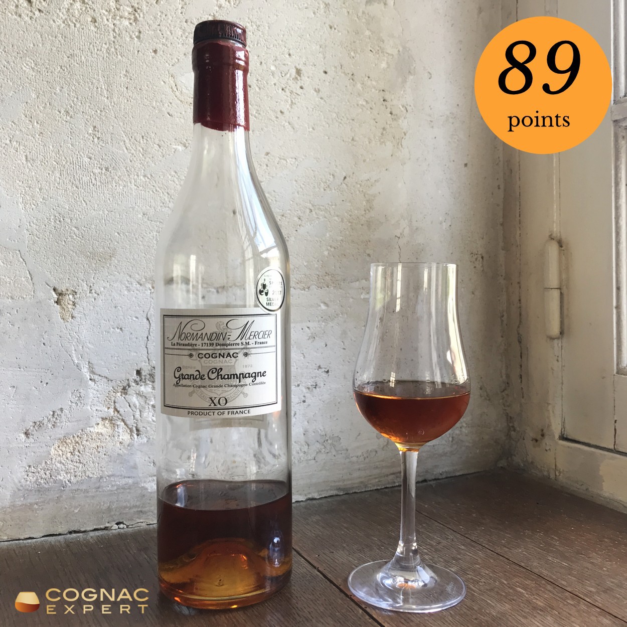 Normandin Mercier XO Cognac and glass