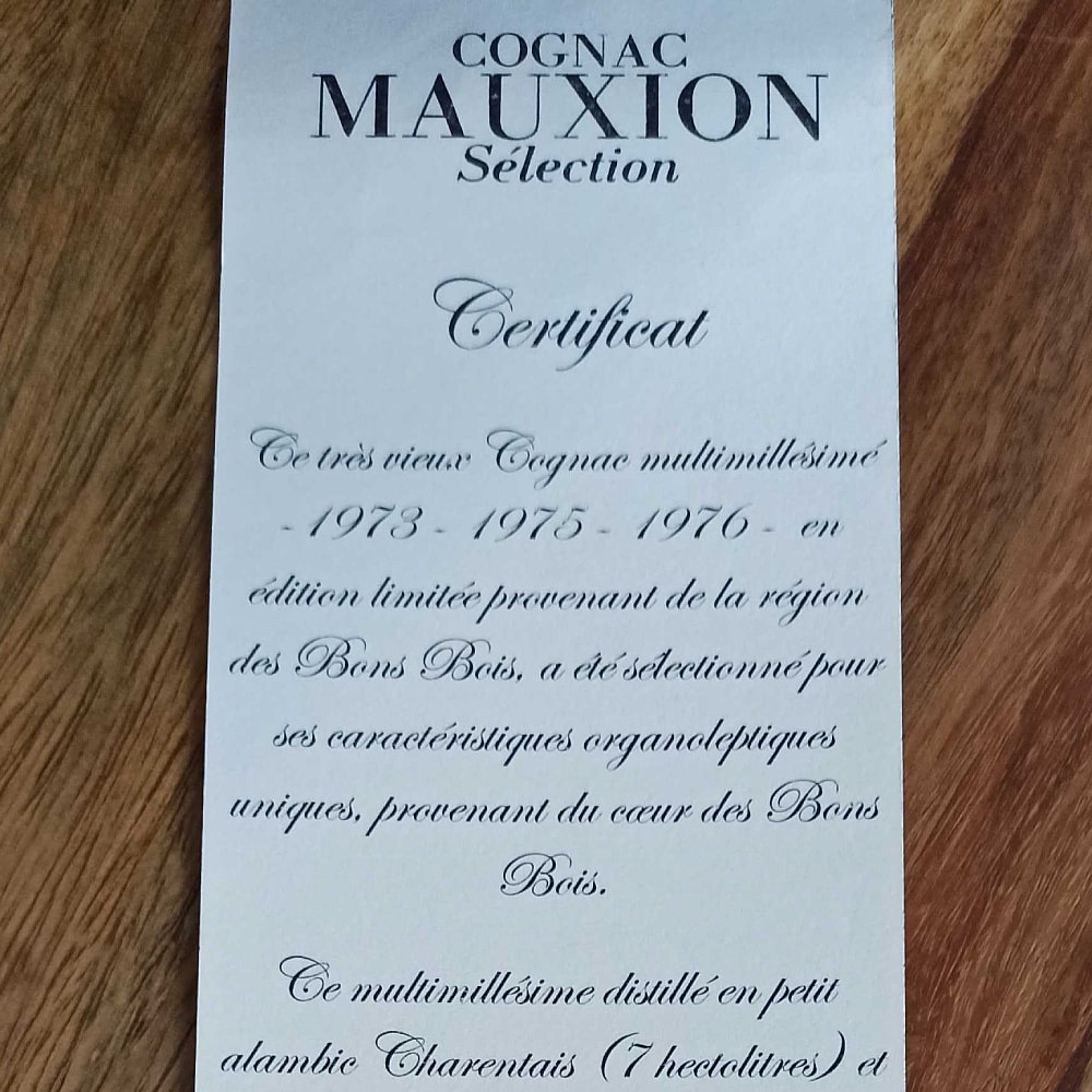 Mauxion Sélection Multimillésimes Certificat