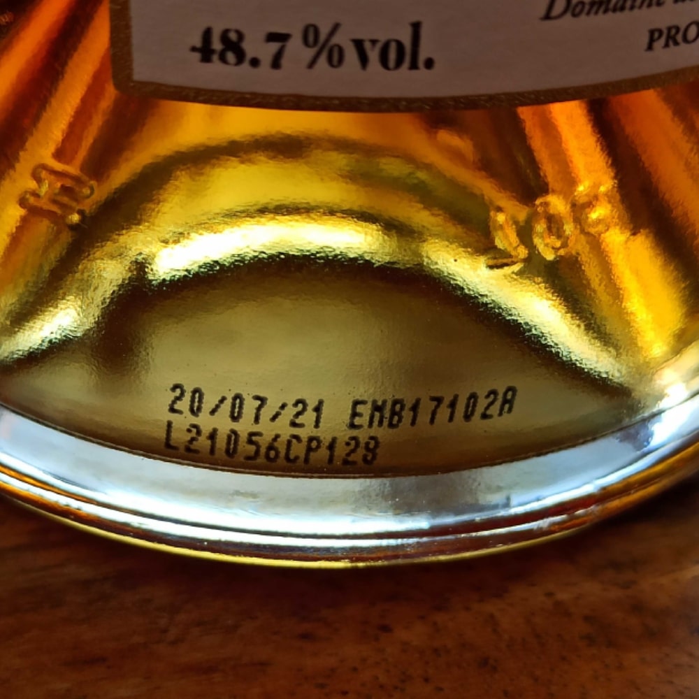 Bottling date on Vallein Tercinier Brut de Fût Lot 96