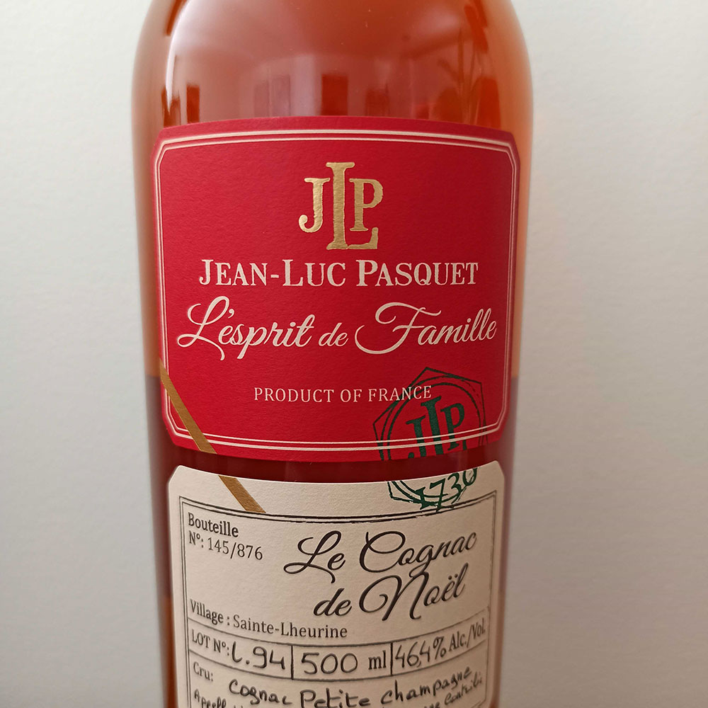 L'Esprit de Famille Le Cognac de Noel front label close up