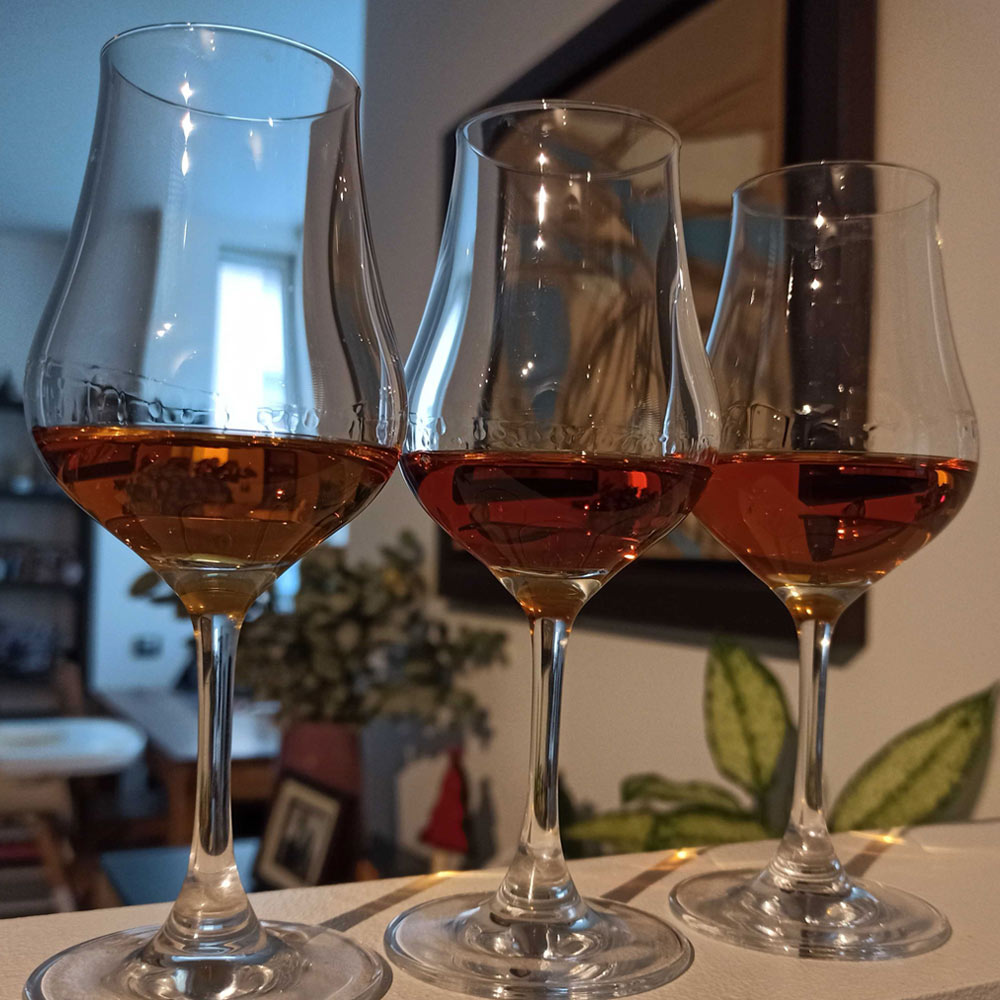 Sniffer glasses filled with Chainier Cognac