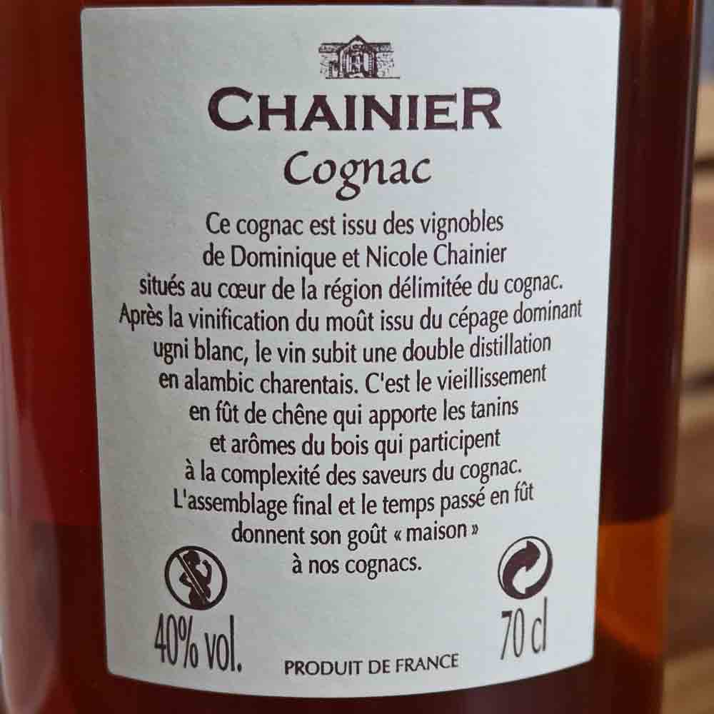 Chainier Cognac back label