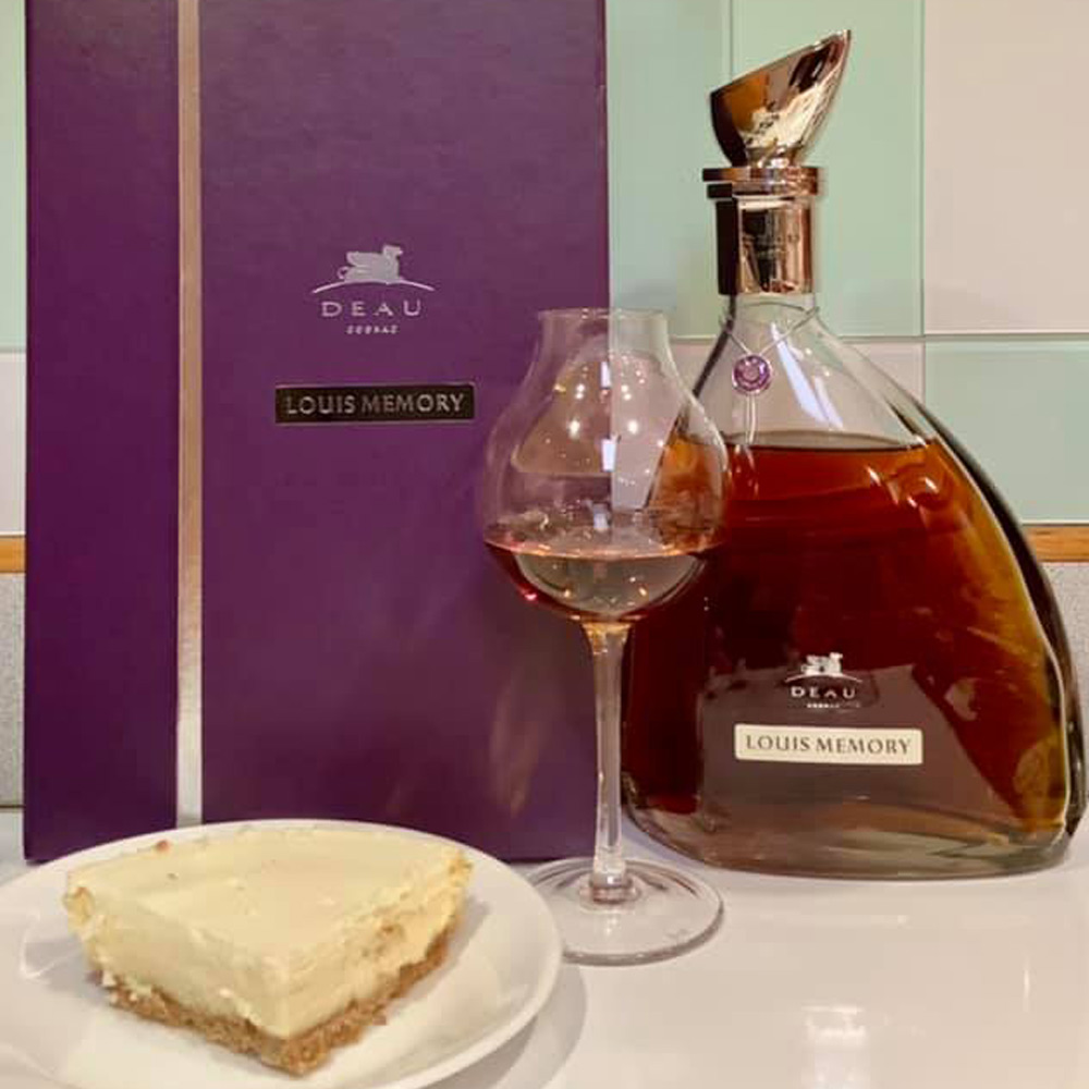 Deau Louis Memory Cognac paired with Sara Lee Chesecake