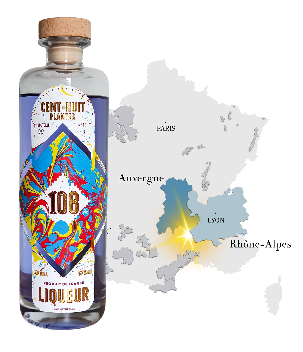 Liqueurs de Provence Génépi, Alps liqueur 50 cl 40°
